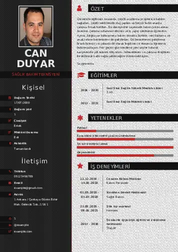 Hasta Bakıcı Cv Örnekleri cv indir